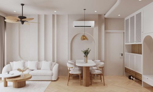 Minimalist Interior ,sofa Furniture And Dining Table Modern Room